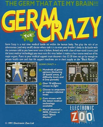 Germ Crazy box cover back